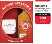 Gelston's irish whiskey with glass gift pack 449995-1 x 750ml