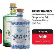 Drum shanbo limited white edition gunpowder or sardinian citrus irish gin-750ml