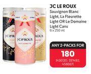 Makro Jc le roux sauvignon blanc light, la fleurette light or le domaine light cans-for 2 x 6 x 250ml offer