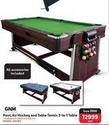 Makro Gnm pool, air hockey & table tennis 3 in 1 table-each offer