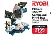 Ryobi 210mm 1200w compund mitre saw 399186