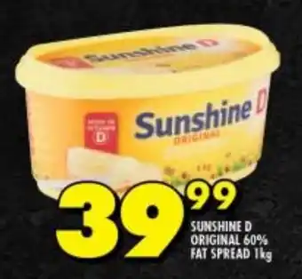 Shoprite SUNSHINE D ORIGINAL 60% FAT SPREAD 1kg offer