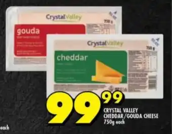 Shoprite CRYSTAL VALLEY CHEDDAR/GOUDA CHEESE 750g each offer