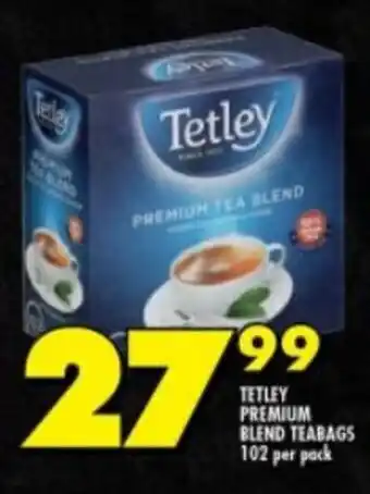 Shoprite TETLEY PREMIUM BLEND TEABAGS 102 per pack offer