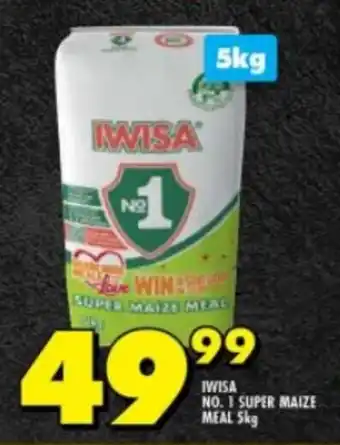 Shoprite IWISA NO. 1 SUPER MAIZE MEAL 5kg offer
