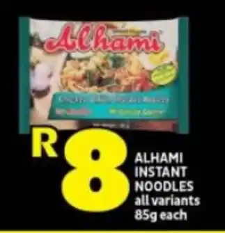 Shoprite ALHAMI INSTANT NOODLES all variants 85g each offer