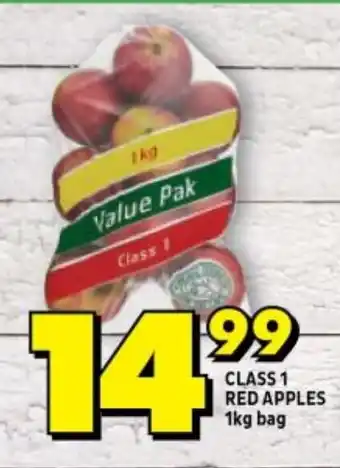 Shoprite CLASS 1 RED APPLES 1kg bag offer
