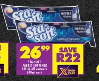 Shoprite STA-SOFT FABRIC SOFTENER REFILL all variants 500ml each offer