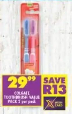 Shoprite COLGATE TOOTHBRUSH VALUE PACK 2 per pack offer