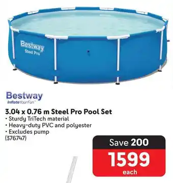 Makro Bestway 3.04 x 0.76 m Steel Pro Pool Set offer