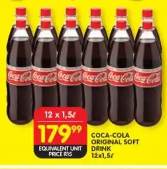 Shoprite COCA-COLA ORIGINAL SOFT DRINK 12x1,5L offer