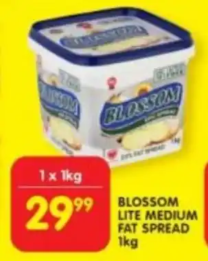 Shoprite BLOSSOM LITE MEDIUM FAT SPREAD 1kg offer