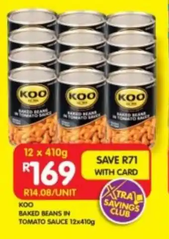Shoprite KOO BAKED BEANS IN TOMATO SAUCE 12x410g offer