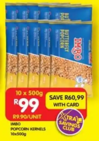 Shoprite IMBO POPCORN KERNELS 10x500g offer