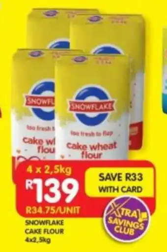 Shoprite SNOWFLAKE CAKE FLOUR 4x2,5kg offer