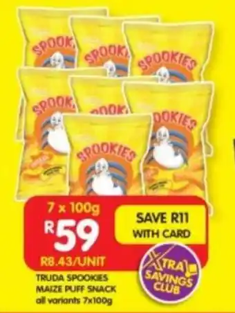 Shoprite TRUDA SPOOKIES MAIZE PUFF SNACK all variants 7x100g offer