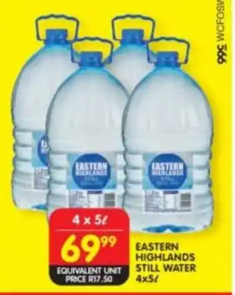 Shoprite EASTERN HIGHLANDS STILL WATER 4x5L offer