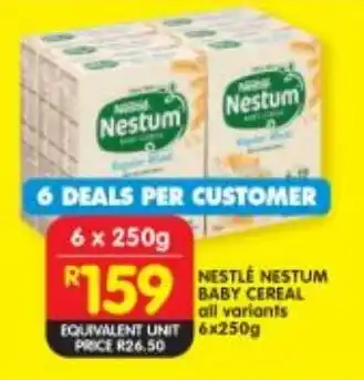Shoprite NESTLÉ NESTUM BABY CEREAL all variants 6x250g offer