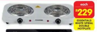 Shoprite ESSENTIALS WHITE SPIRAL DOUBLE HOTPLATE offer