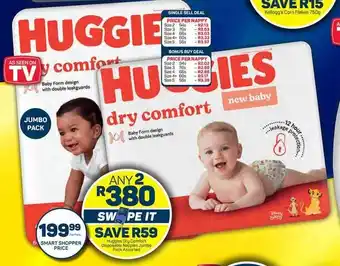 Pick n Pay Huggies Dry Comfort Disposable Nappies Jumbo Pack Assorted offer