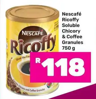 Game Nescafé Ricoffy Soluble Chicory & Coffee Granules 750g offer