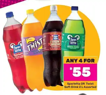 Sparletta OR Twist Soft Drink 2 L Assorted