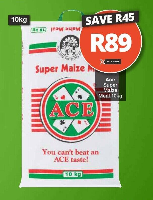 Ace Super Maize Meal 10kg offer at Checkers