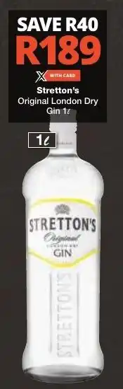 Checkers Stretton's Original London Dry Gin 1L offer