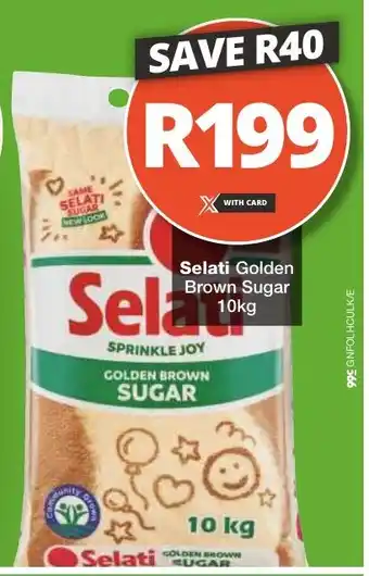 Checkers Selati Golden Brown Sugar 10kg offer