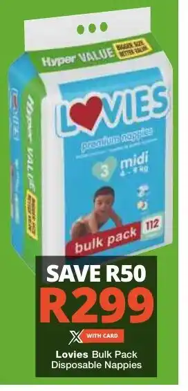 Checkers Lovies Bulk Pack Disposable Nappies offer