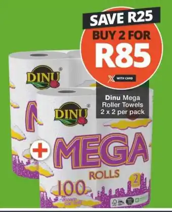 Checkers Dinu Mega Roller Towels 2x2 per pack offer