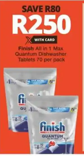 Checkers Finish All in 1 Max Quantum Dishwasher Tablets 70 per pack offer
