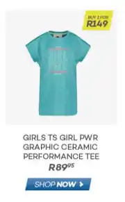 Girls TS Girl PWR Graphic Ceramic Performance Tee-For 2