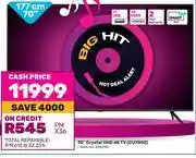 Game Samsung 70 (177cm) crystal uhd 4k tv cu7000 offer