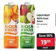 Makro Liqui fruit 100% fruit juice (all variants)-1l each offer