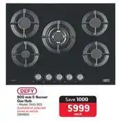 Makro Defy 900mm 5-burner gas hob dhg 905 offer