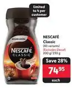 Makro Nescafe classic (all variants)-200g/230g offer