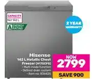 Game Hisense 142ltr metallic chest freezer h175cfs offer