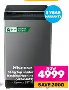 Game Hisense 14kg top loader washing machine wtja1402t offer
