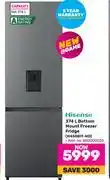 Game Hisense 374ltr bottom mount freezer fridge h450bit-wd offer