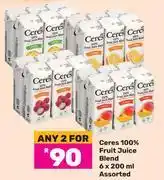 Ceres 100% fruit juice blend assorted-for any 2 x 6 x 200ml