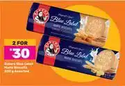 Game Bakers blue label marie biscuits assorted-for 2 x 200g offer