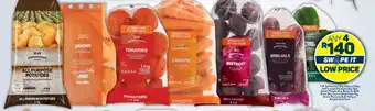 Pick n Pay PnP Tomatoes, All Purpose Potatoes Red Sweet Potato, Beetroot, Carrots Bulk Pack, Green Peppers Bulk or Brinjals Bulk Pack offer