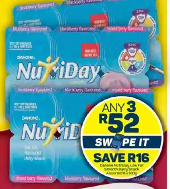 Pick n Pay Danone NutriDay Low Fat Smooth Dairy Snack Assorted 6x100g offer