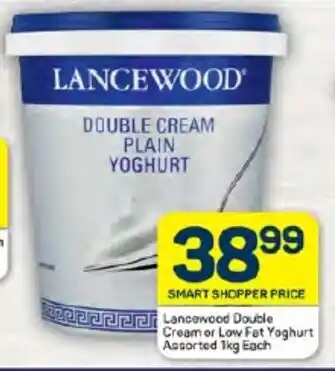 Pick n Pay Lancewood Double Cream or Low Fat Yoghurt Assorted 1kg Each offer
