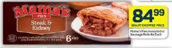 Mama's Pies Assorted or Sausage Rolls 6s Each