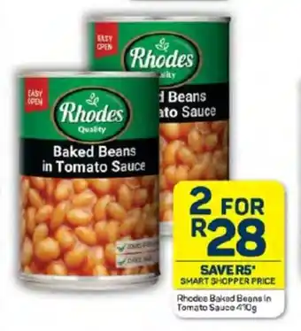 Pick n Pay Rhodes Baked Beans in Tomato Sauce 410g offer