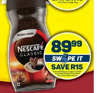 Pick n Pay Nescafe Classic Instant Coffee Assorted 200g/230g Refill Each offer