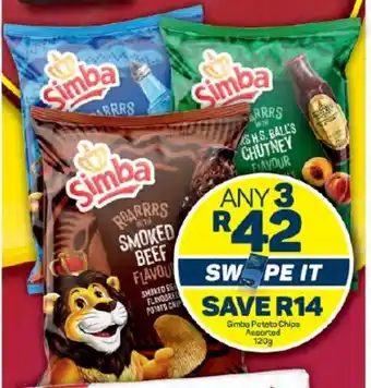 Pick n Pay Simba Potato Chips Assorted 120g offer
