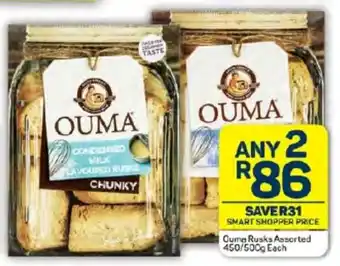 Pick n Pay Ouma Rusks Assorted 450/500g Each offer